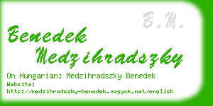 benedek medzihradszky business card